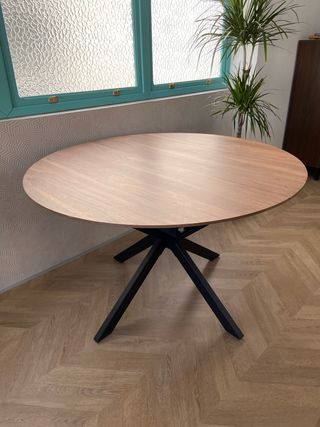 Mesa redonda extensible madera y metal