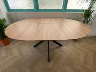 Mesa redonda extensible madera y metal