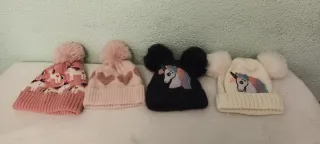 Gorros niña 4-7 años unicornio y corazones
