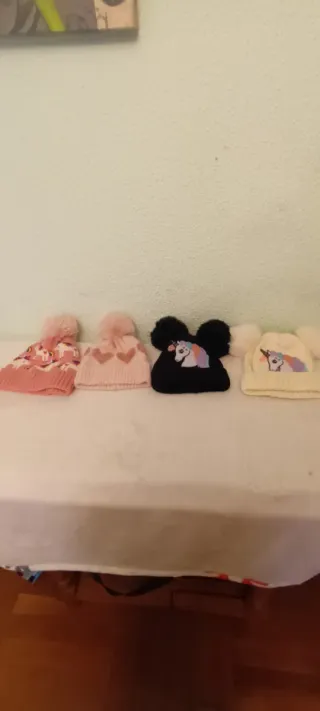 Gorros niña 4-7 años unicornio y corazones