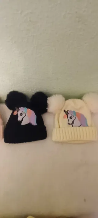 Gorros niña 4-7 años unicornio y corazones