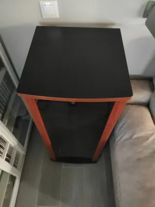 Mueble HiFi cristal y madera