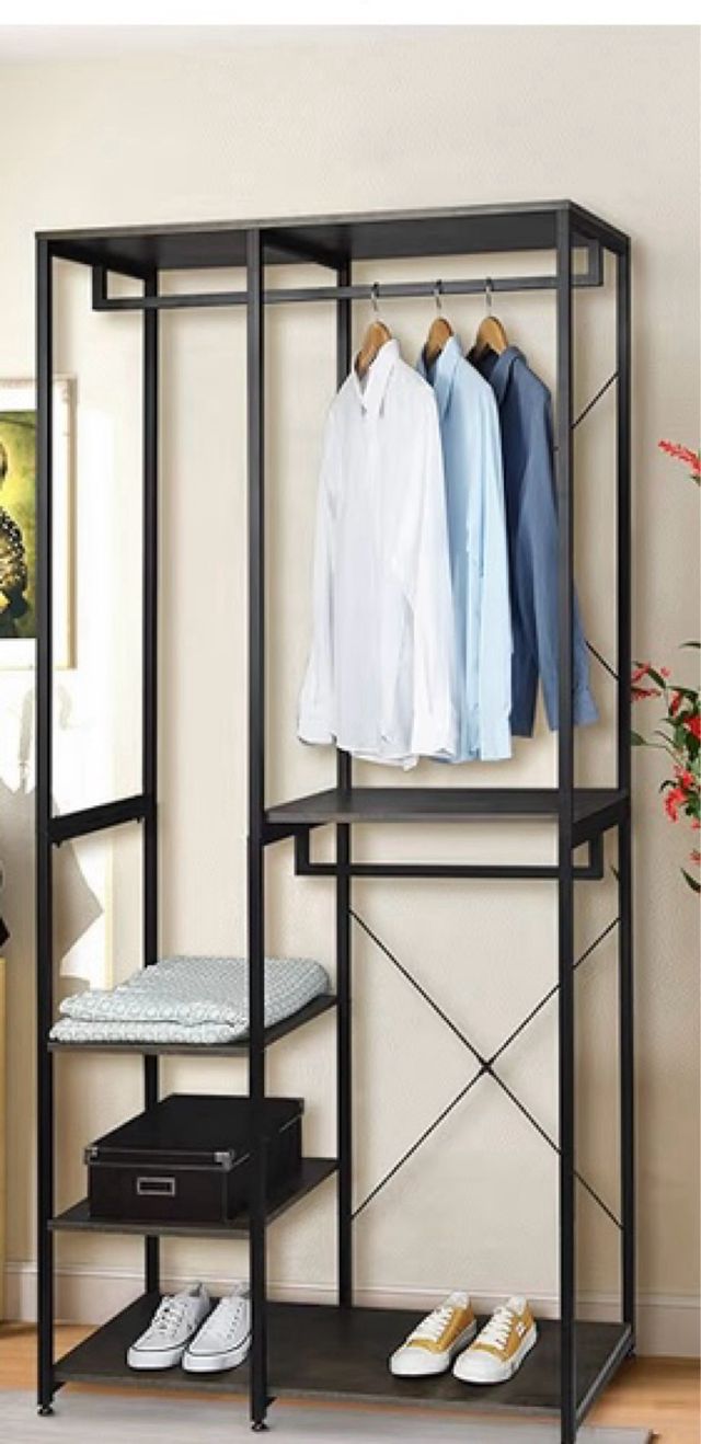 WOLTU Porta Abiti MDF e Acciaio