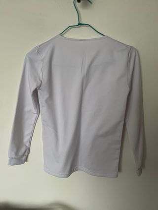 Camiseta manga larga blanca interior polar