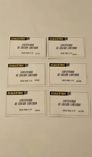 6 certificado Scalextric Altaya