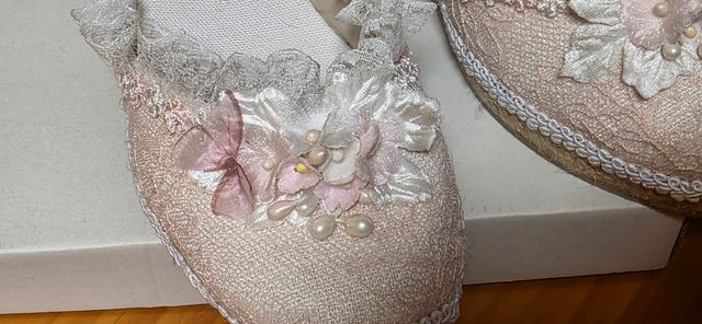 Zapatillas Esparto con Encaje y FloresN35