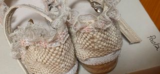 Zapatillas Esparto con Encaje y FloresN35