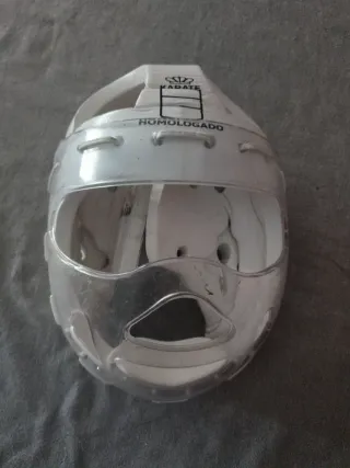 Casco Karate Niño Homologado Blanco y protecciones