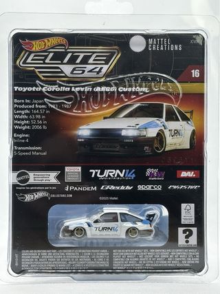 Hotwheels Toyota Corolla AE86 Elite 64