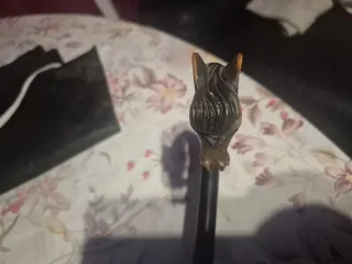 Lote antigüedades: Cuadro coche, paraguas y bastón