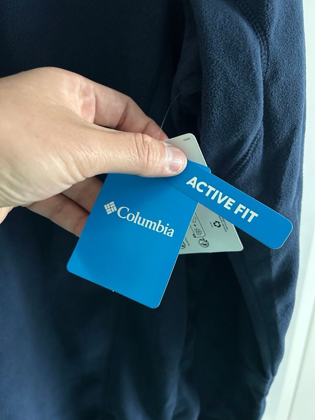 Forro polar Columbia azul media cremallera