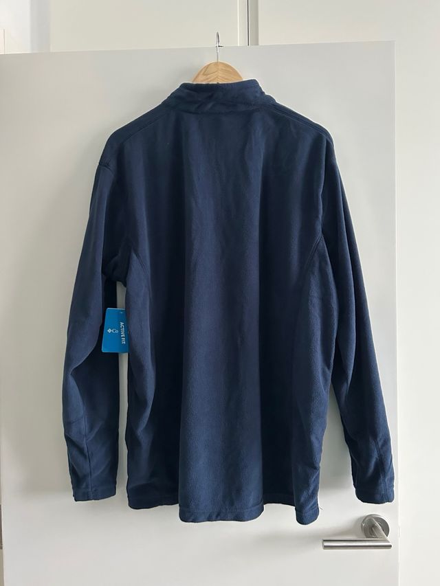 Forro polar Columbia azul media cremallera