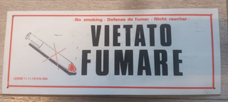 Cartello Vietato Fumare NO SMOKING SIGARETTA FUOCO