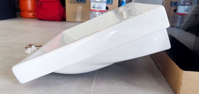 Lavabo mural ROCA DAMA blanco porcelana 60.5x46 cm