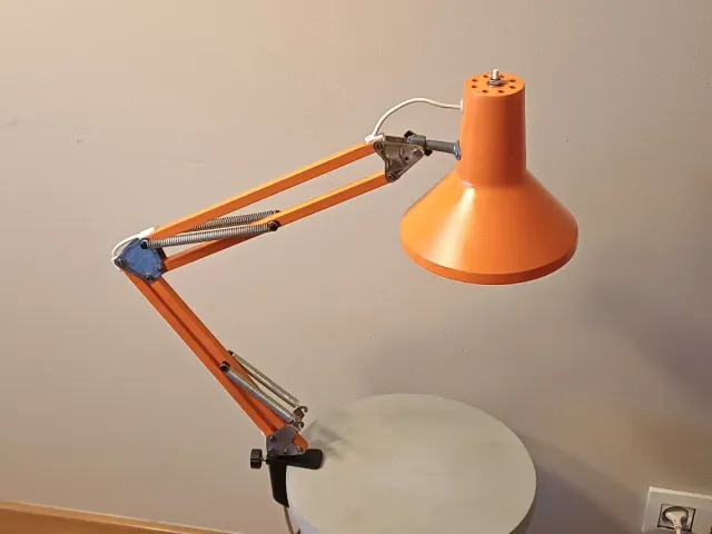 Lámpara flexo vintage naranja y gris