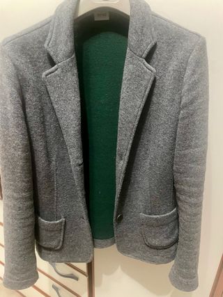 Giacca AND lana grigia con fodera verde