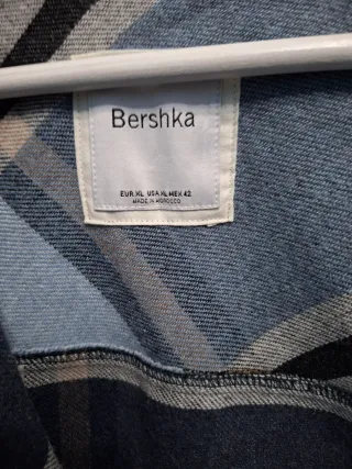 Camisa chaqueta cuadros Bershka azul hombre