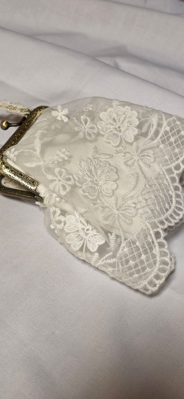 Bolso Limosnera Comunión Encaje oro viejo
