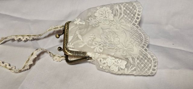 Bolso Limosnera Comunión Encaje oro viejo