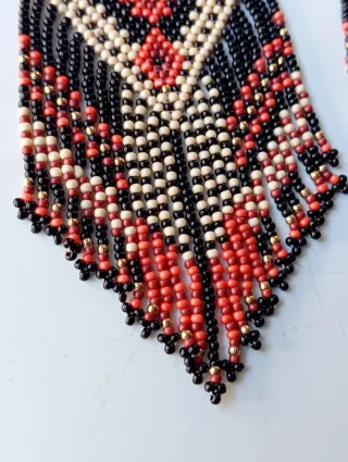 Pendientes XL Nativos naranja negro handmade