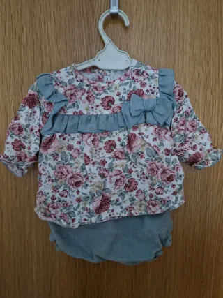 Conjunto calamaro floral bebé 3 meses