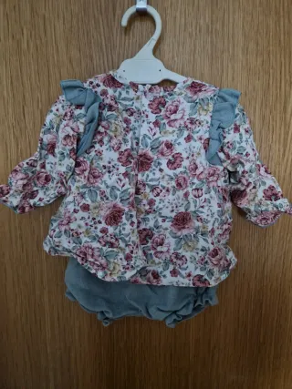 Conjunto calamaro floral bebé 3 meses