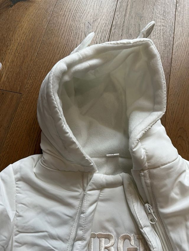 Tuta intera neonato bianca con cappuccio