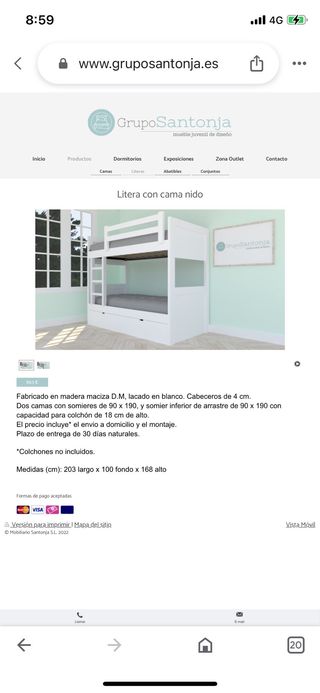 Litera 3 camas madera