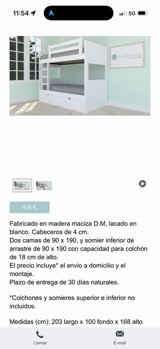 Litera 3 camas madera