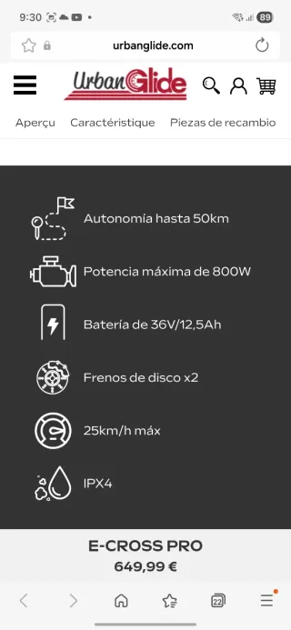 Patinete Eléctrico 800W