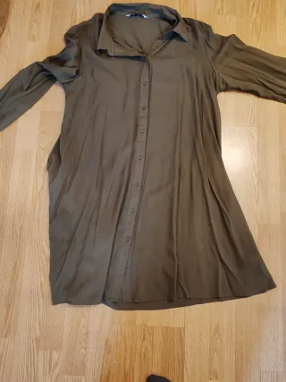 Vestido camisero Lefties verde militar Talla L