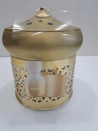 Perfume Gold con Vela y Farolillo