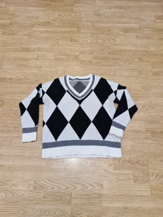 Jersey Oversize Rombo Blanco/Negro Talla U