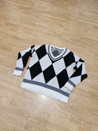 Jersey Oversize Rombo Blanco/Negro Talla U