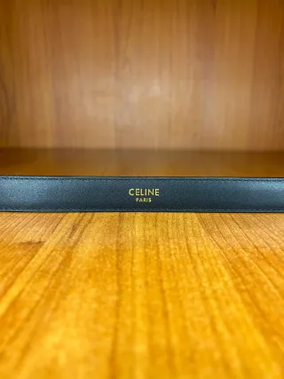 Cintura Celine Nera Fibbia Oro