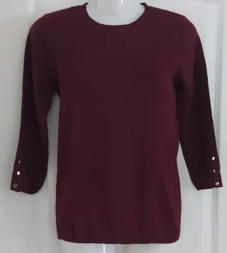 Jersey punto fino burdeos Stradivarius T.S