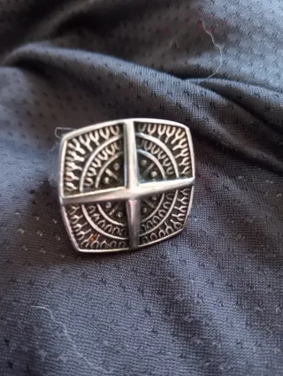 Anillo estilo celta grande plateado