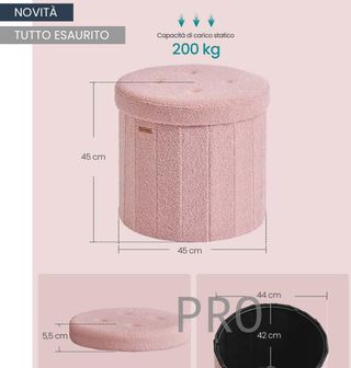 Pouf SONGMICS rotondo con contenitore