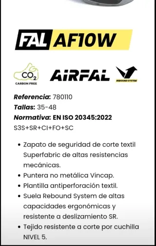 Zapatos de seguridad AIRFAL negros/grises