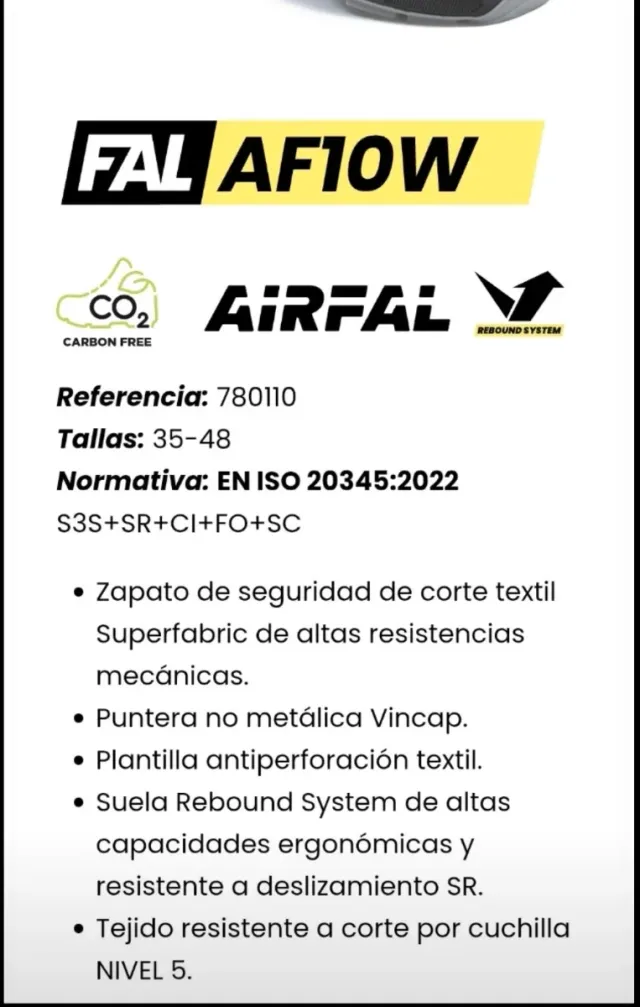 Zapatos de seguridad AIRFAL negros/grises