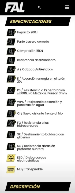 Zapatos de seguridad AIRFAL negros/grises