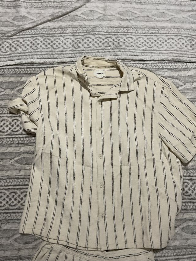 Conjunto Verano Camisa y Pantalón Corto Rayas