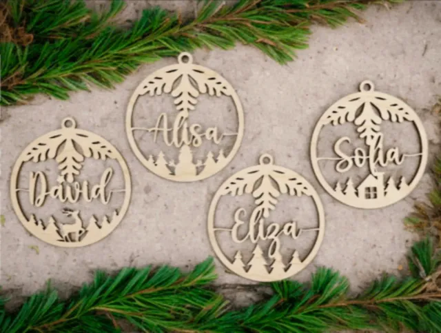 Bolas de Navidad Personalizadas Madera