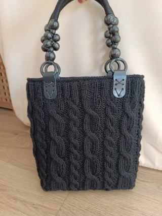 Borsa lana nera Handmade