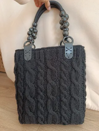 Borsa lana nera Handmade