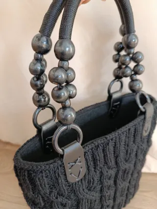 Borsa lana nera Handmade