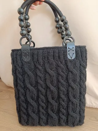 Borsa lana nera Handmade