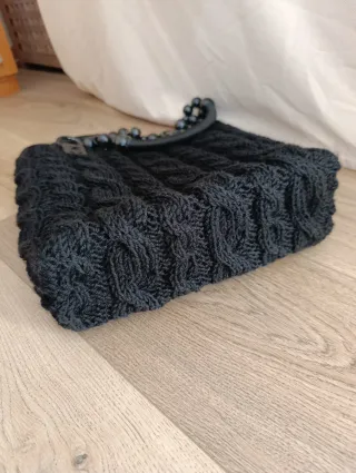 Borsa lana nera Handmade