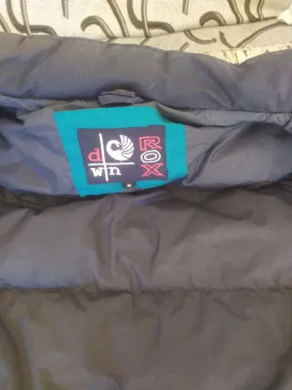 Chaquetón plumífero azul y verde