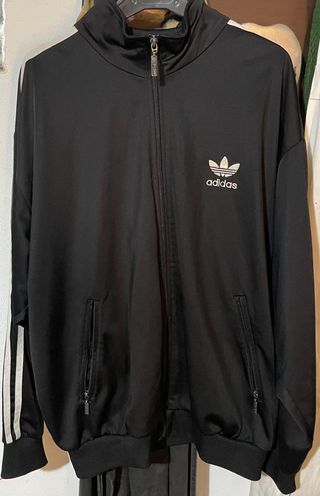 Felpa Adidas nera con zip e logo